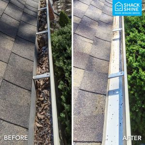 Shack Shine gutter cleaning before and after